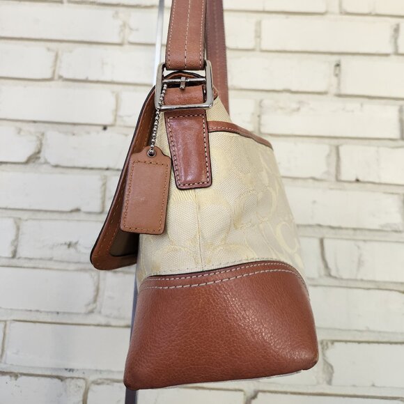 Vintage Rare Coach Signature Yellow Handbag Satchel Purse - Picture 7 of 15